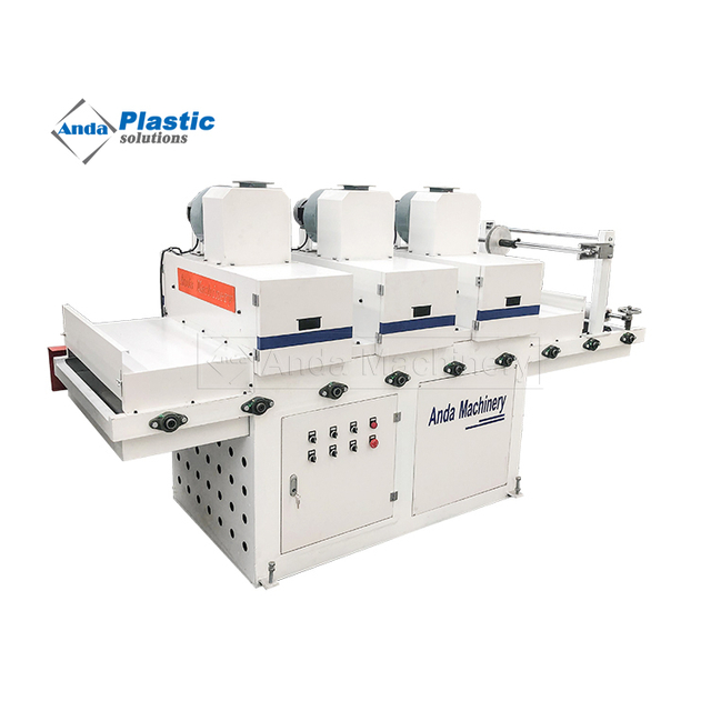 Linha de impressão de teto de PVC de duas cores e revestimento UV