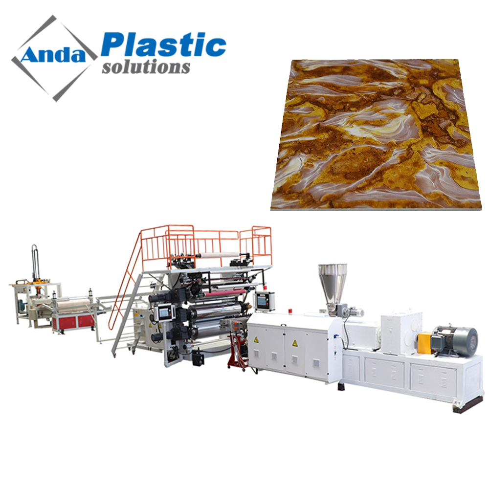 M&aacute;quina de fabrica&ccedil;&atilde;o de folhas de m&aacute;rmore de PVC