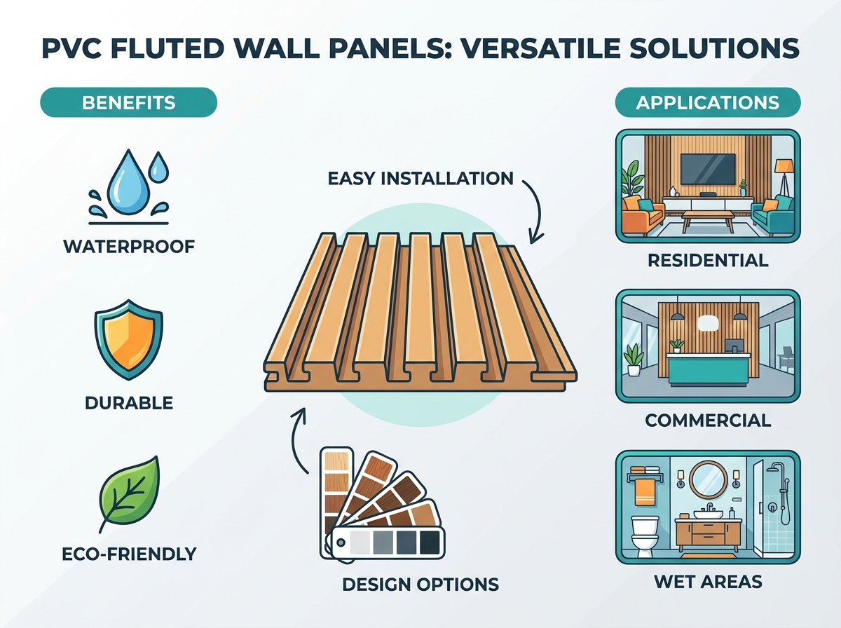 Exemplos de instala&ccedil;&atilde;o e design de pain&eacute;is de parede canelados em PVC em interiores modernos