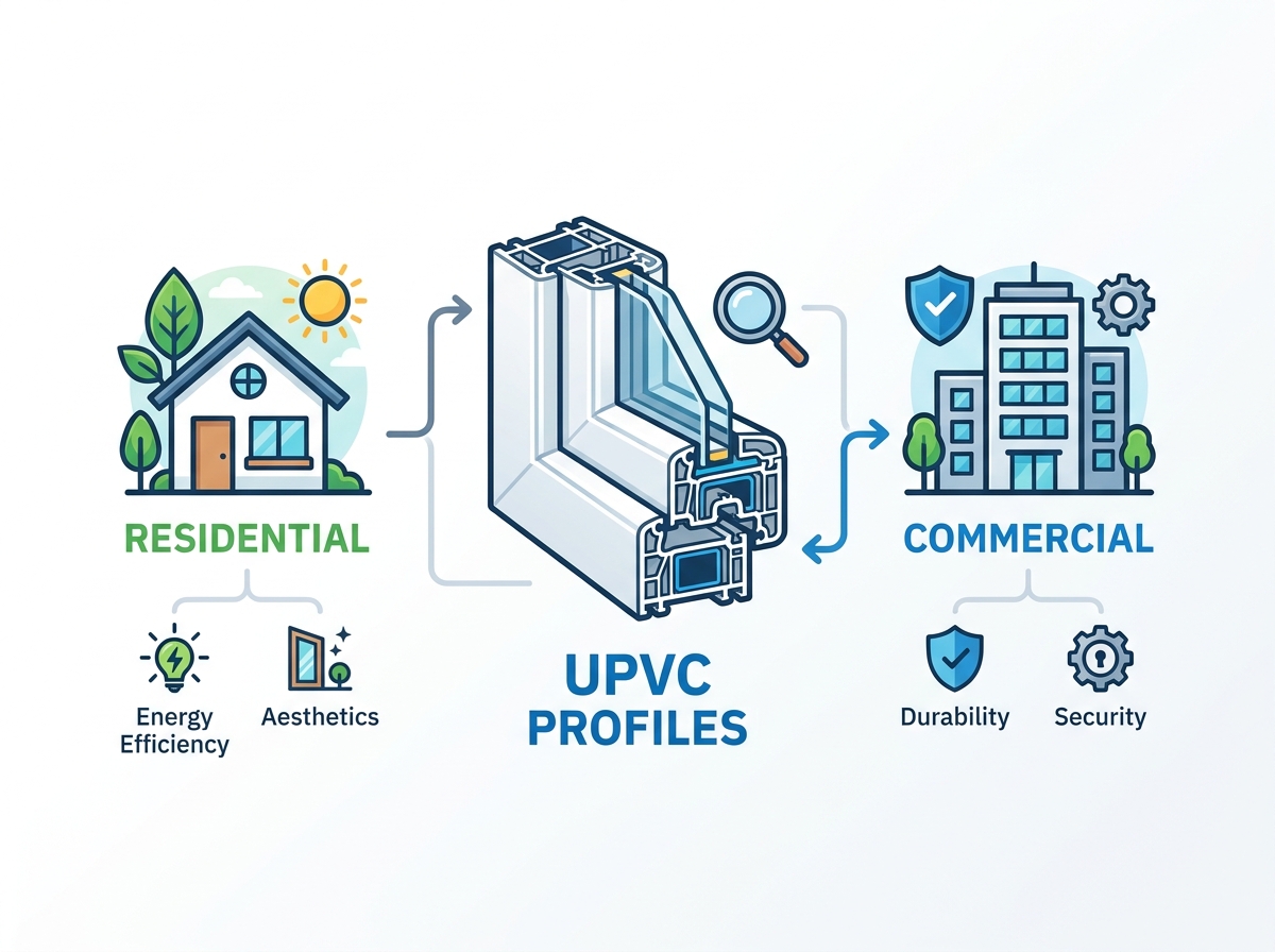 Perfis de portas e janelas em UPVC